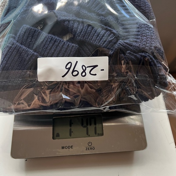 J Crew Womens' XL Cashmere Cotton Cable Knit Sweater Navy Blue White Colorblock - Picture 10 of 10